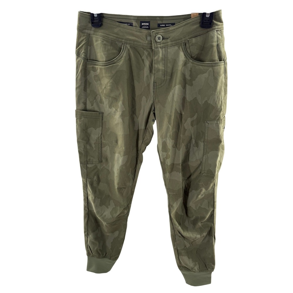 Prana Halle Jogger II Pants Sage Camo Zion Hiking Cargo 1971051 Womens 0 NEW